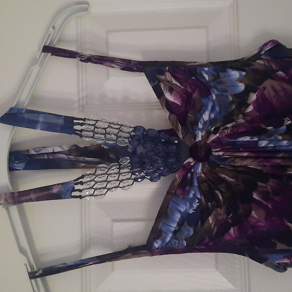 Feather maxi summer dress
